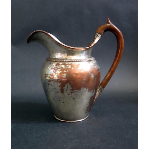 607 - A Georgian Sheffield Plate Jug, 18.5cm high