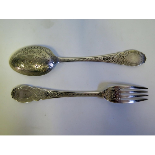 667 - An Edward VII Silver Christening Spoon and Fork, Sheffield 1902, W W Harrison & Co., 55g