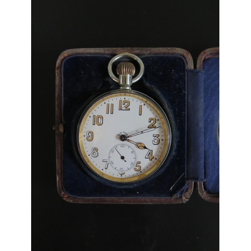 707 - A George V Silver Goliath Pocket Watch Easel Back Case, London 1915, William Comyns & Sons and 8 Day... 