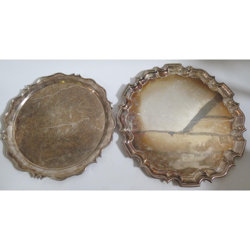 712 - Two Electroplated Silver Circular Trays, largest 45.5cm