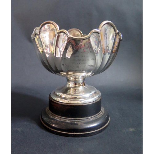 733 - An Edward VI Silver Tipperary Fayre Presentation Rose Bowl with ebonised stand , Birmingham 1913, Wi... 