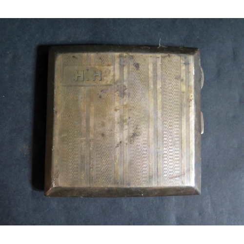 737 - A George V Silver Cigarette case with engine turned decoration, London 1928, MPG, 109g