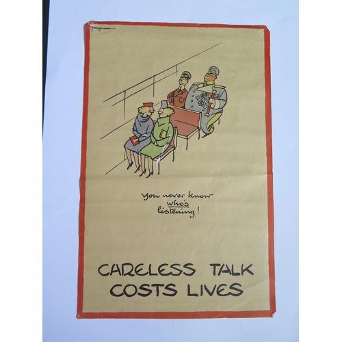 750D - A WWII Fougasse CARELESS TALK COSTS LIVES 'You never know who's listening!' poster