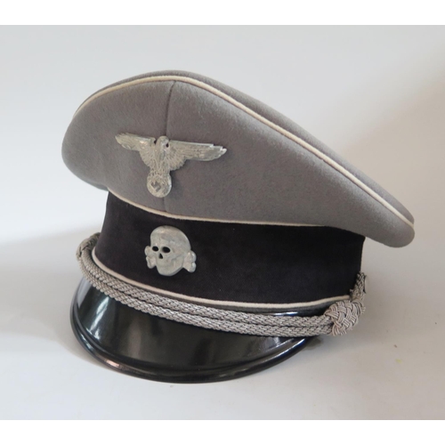 765 - A German WWII Waffen SS Officers Cap, Friedrick Keller, Müllheim Bavaria