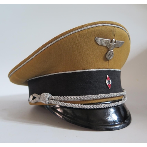 779 - A WWII German Hitler Youth High Leader Officer's Cap (silver braid) by Carl Derwig Berlin