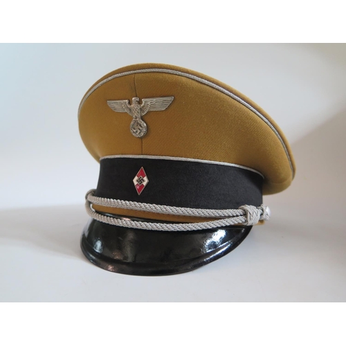 779 - A WWII German Hitler Youth High Leader Officer's Cap (silver braid) by Carl Derwig Berlin