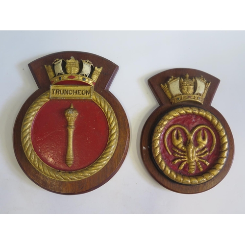 787 - Two Military Shields including TRUNCHEON, 27.5cm