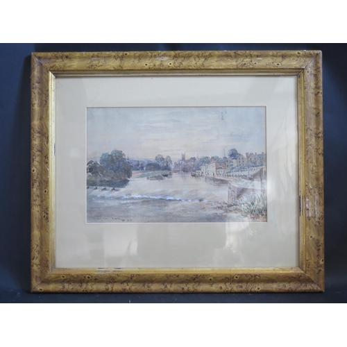 806 - 'Trew's Weir, Exeter', 1878, Watercolour, Monogram in bottom left corner, 36 x 23cm, F&G