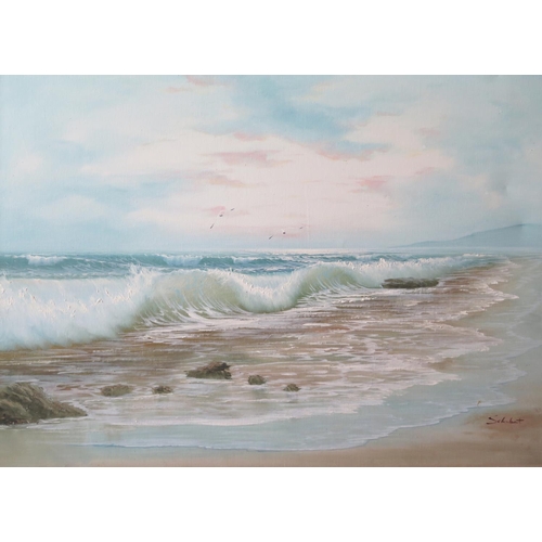 842 - Schubert, C20th German Artist, Seascape, Signed, Oil on Canvas, 91 x 60, Framed