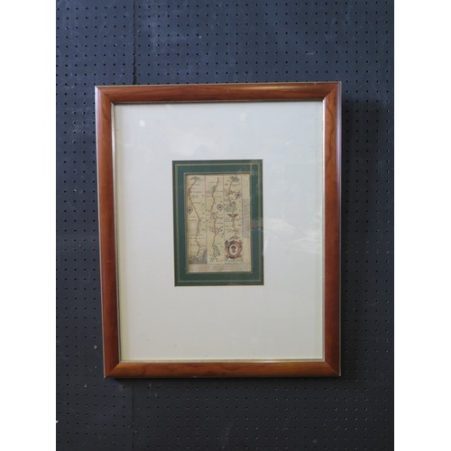 807a - A Book Plate Map of East Grinstead, 18x12cm, framed & glazed