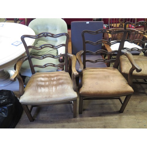 1433 - A Set of Five REH Kennedy Ltd. Mahogany Ladder Back Chairs including Two Carvers as found in their 2... 