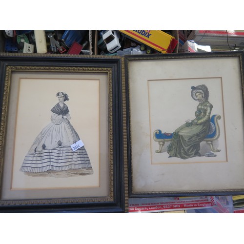 826 - A Selection of Framed and Glazed Engravings and Prints including C19th French fashion prints