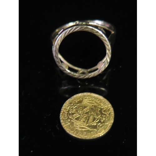 112a - An Egyptian Gold Coin Ring, 4.4g