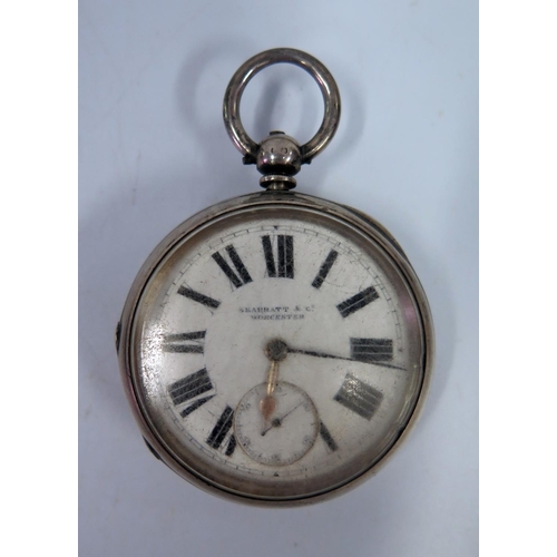 361 - A Skarratt & Co. of Worcester Key Wound Pocket Watch, Birmingham 1894, running