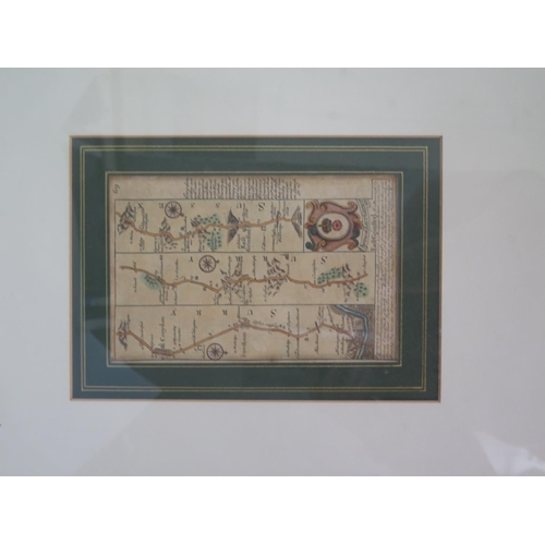 807a - A Book Plate Map of East Grinstead, 18x12cm, framed & glazed