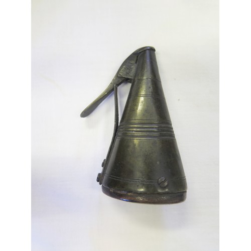 757a - A Small 19th Century Copper Powder Flask, 8.5cm