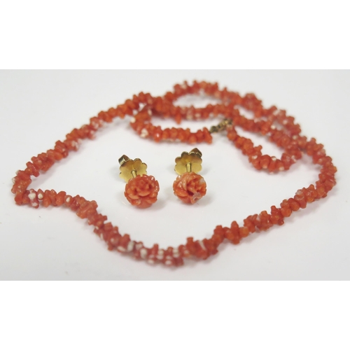 102 - A Pair of 18ct Gold and Coral Stud Earrings (2g) and similar 12