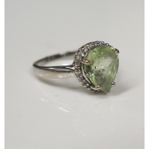 104 - An 18K White Gold , Period and Diamond Dress Ring, size N, 3.7g
