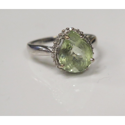 104 - An 18K White Gold , Period and Diamond Dress Ring, size N, 3.7g