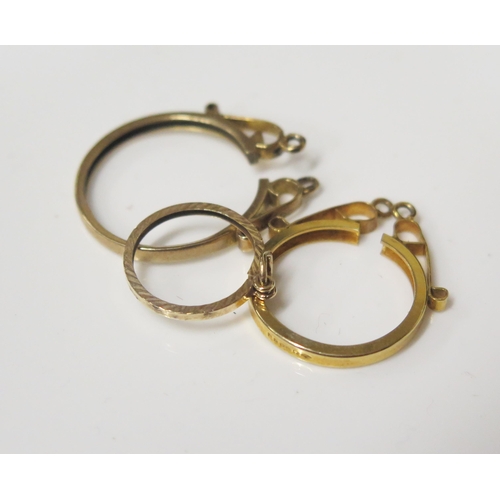 81 - three 9ct Gold Ring Mounts, 2.7g