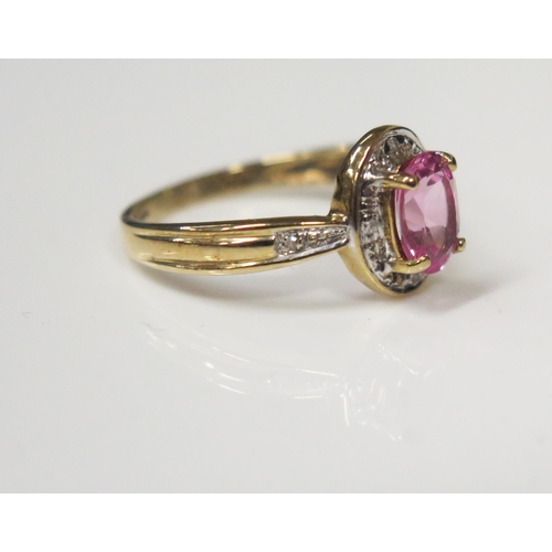88 - A 9ct Yellow Gold and Pink Topaz Dress ring, size L, 2g