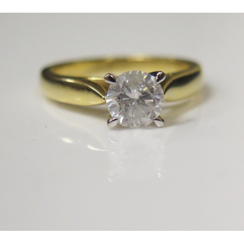 89 - An 18ct Yellow Gold 1ct Diamond Solitaire Engagement Ring, size M.5, 4.9g