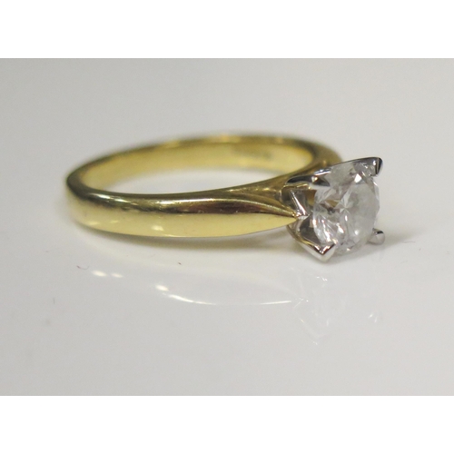89 - An 18ct Yellow Gold 1ct Diamond Solitaire Engagement Ring, size M.5, 4.9g