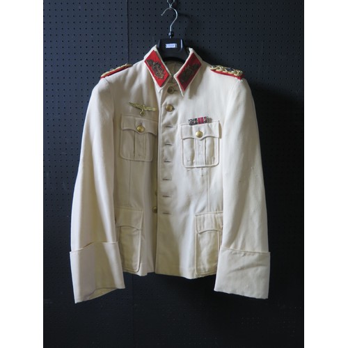 902 - A Rare WWII German General's Summer White Jacket with ribbons, made in Norway by Stor-Ko-Ja?