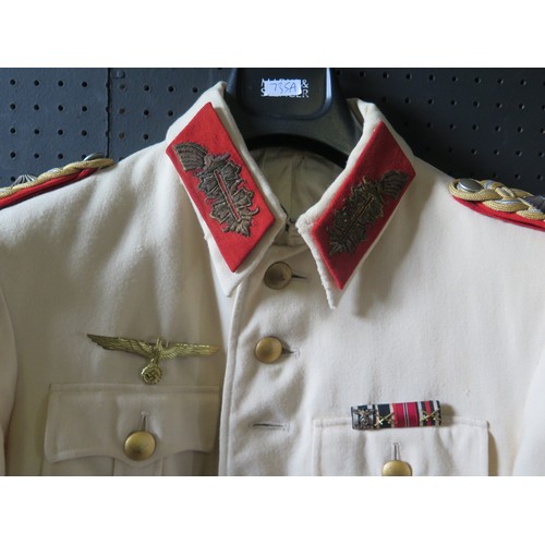 902 - A Rare WWII German General's Summer White Jacket with ribbons, made in Norway by Stor-Ko-Ja?