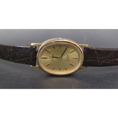 1648 - A Ladies OMEGA De Ville Gold Plated Quartz Wristwatch