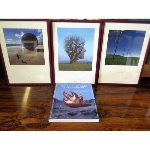 105A - A Set of Three Storm Thorgerson Pencil Signed Prints _ TRANSMISSIONS, TREE OF HALF LIFE, SLIP STICH ... 
