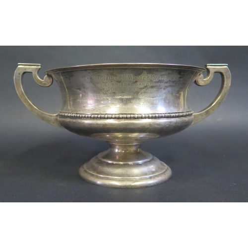 1250 - A George V Silver Two Handled Presentation Cup engraved 'Captain  J.C. Wynne-Edwards R.W.F. AR EI BR... 