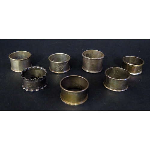 1276 - A Selection of Silver Napkin Rings, 107g