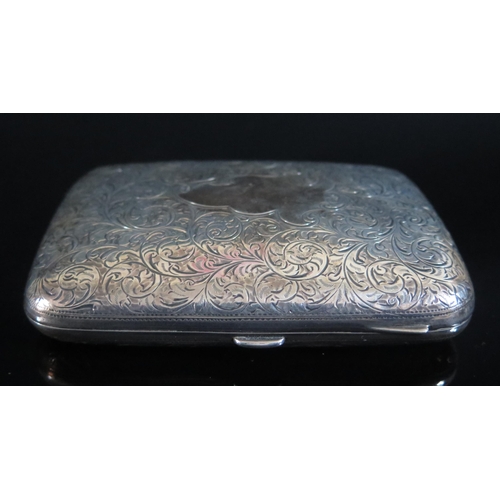 1291 - An Edward VII Silver Cigar Case with chased acanthus leaf decoration, 12x9cm, Birmingham 1902, Rober... 