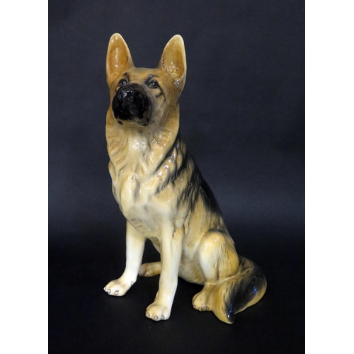 161 - A Beswick Sitting Alsatian Fireside Dog, 35cm