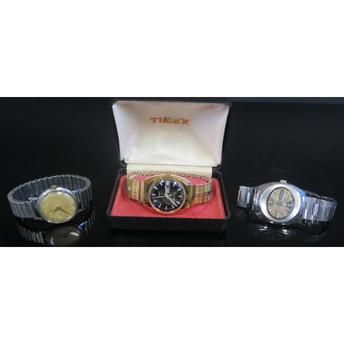 1653 - A 1950's ROTARY Viscount Wristwatch and ROTARY Automatic Wristwatch (both running) and TIMEX gold pl... 