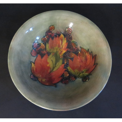 166 - A William Moorcroft Leaf and Blackberry Bowl, 25cm diam., impressed marks and initials to the base