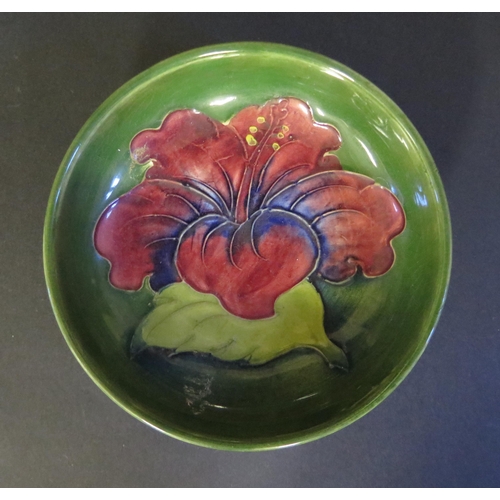 168 - A Moorcroft Hibiscus Decorated Pin Dish, 11.5cm