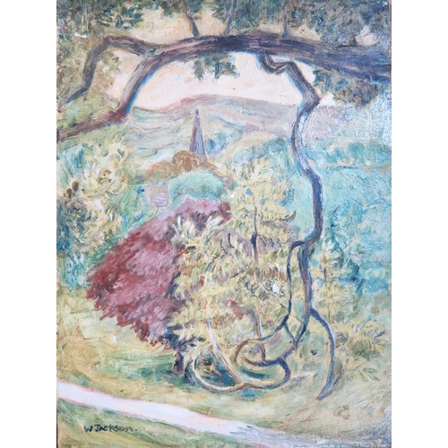 17 - Gwendolen R.Jackson (b.1919), Three Oil on board Paintings of Country and Garden Scenes, Two Signed,... 