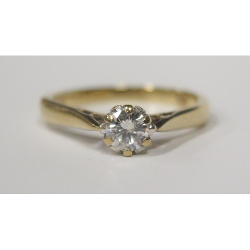 1722 - An 18ct Gold Solitaire Diamond Ring, .25cts, size L.5, 2.4g