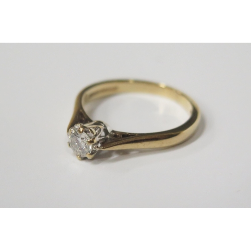 1722 - An 18ct Gold Solitaire Diamond Ring, .25cts, size L.5, 2.4g