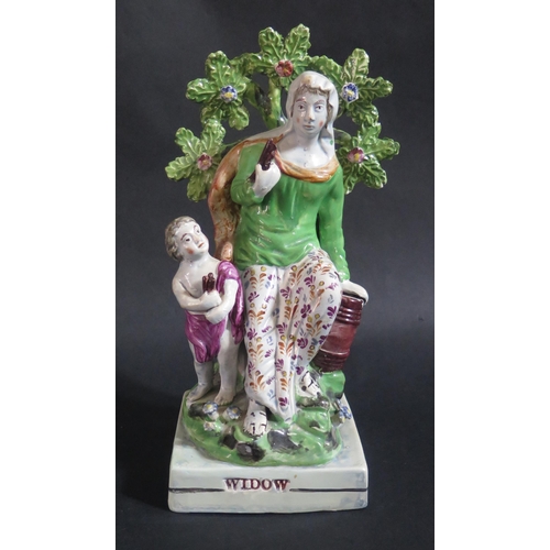 177 - An Early 19th Century Staffordshire Pottery Figure entitled WIDOW, 25cm