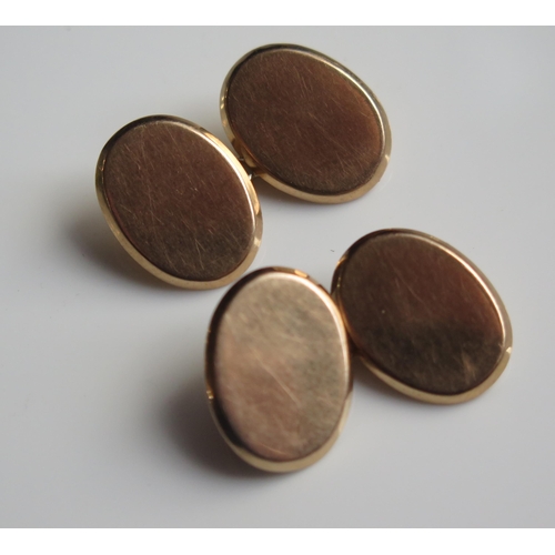 1782 - A Pair of Victorian 15ct Gold Cufflinks, Birmingham 1888, maker JG, 5.8g