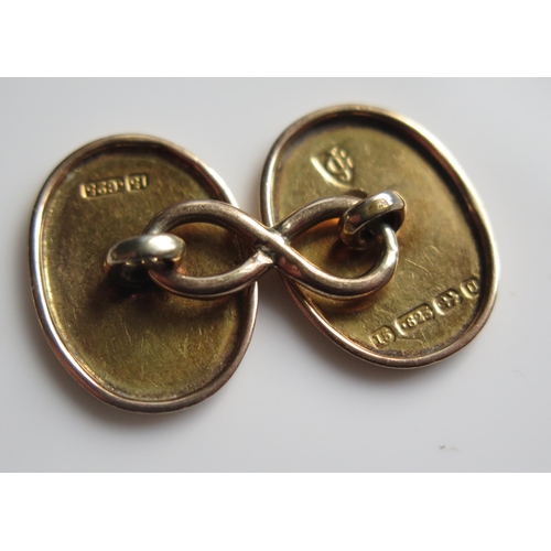 1782 - A Pair of Victorian 15ct Gold Cufflinks, Birmingham 1888, maker JG, 5.8g