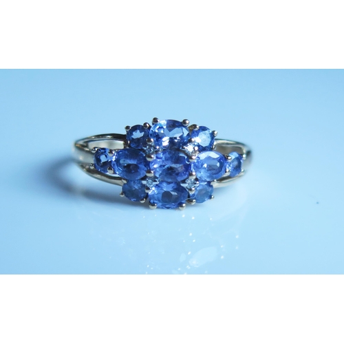 1788 - A 9ct Yellow Gold and Tanzanite Ring, 16mm spread, size N, 2.1g