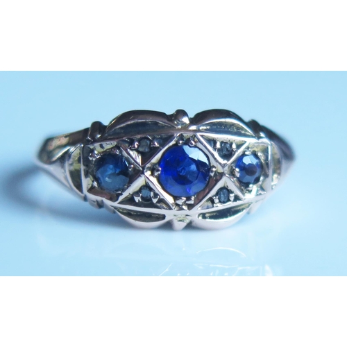 1791 - An Antique 9ct Gold and Sapphire Ring, Birmingham 1918, size M.5, 2.3g