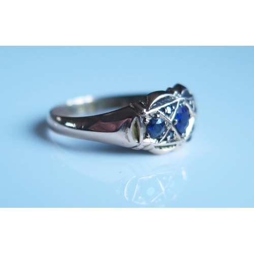 1791 - An Antique 9ct Gold and Sapphire Ring, Birmingham 1918, size M.5, 2.3g