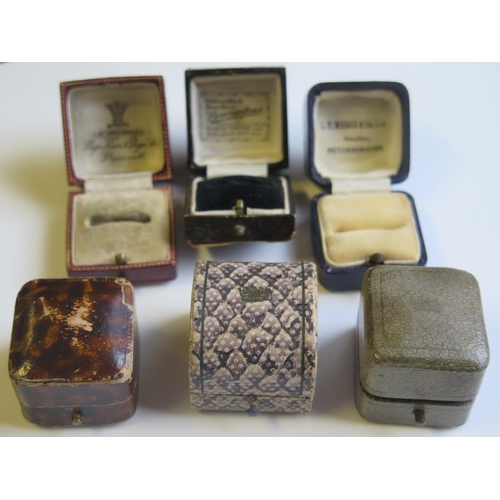 1826 - Six Vintage Ring Boxes including Page Keen & Page Ltd.