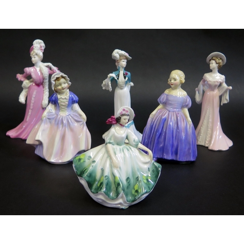 183 - Three Royal Doulton Figurines and three Coalport figurines, various COAs (some not matching figures)