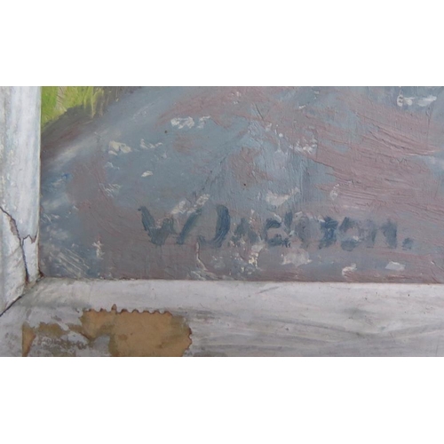 19 - Gwendolen R. Jackson (b.1919), 'The Walk', Oil on Board, Signed in bottom left corner, 34 x 28cm